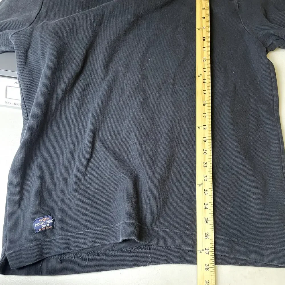 Point‎ Zero Y2K Long Sleeve Pullover T-Shirt Size XL Black Crew Neck 100% Cotton - Picture 7 of 9